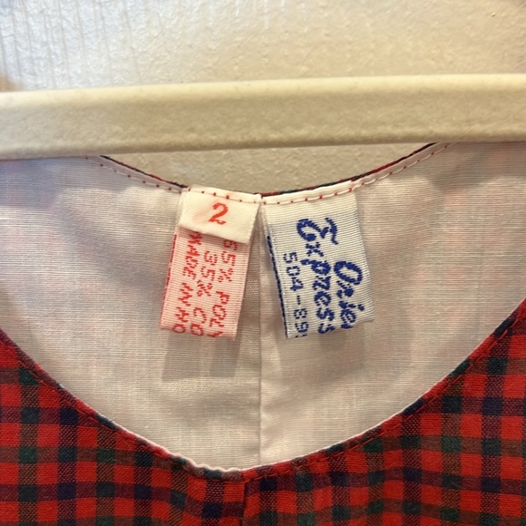 Orient Expressed Inc Jon Jon Vintage Toddler Boy Red Plaid Size 2 - Picture 5 of 5